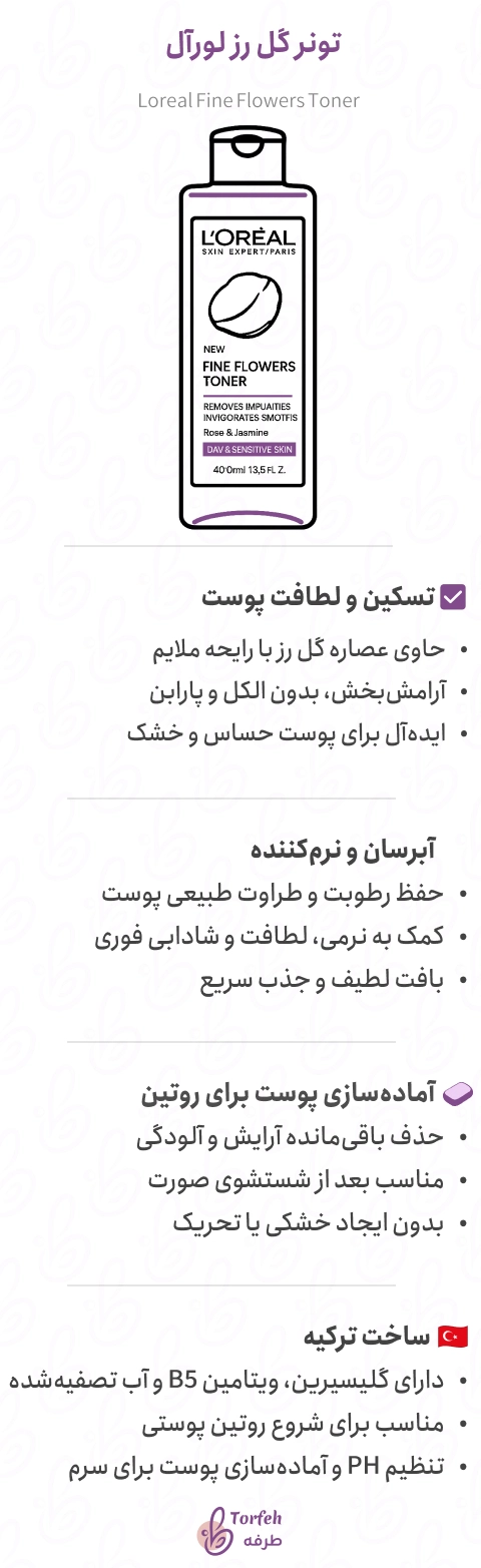 اینفوگرافی تونر گل رز لورآل